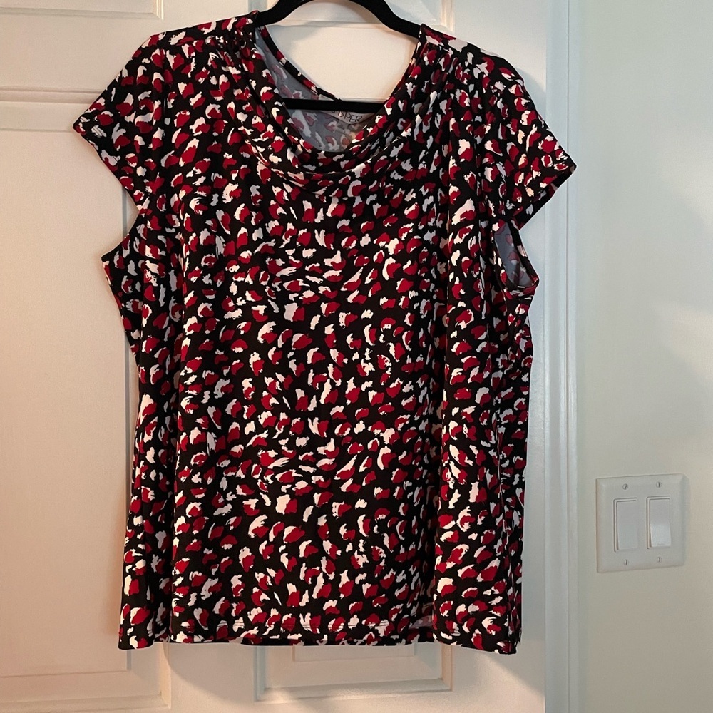 Red & Black Blouse